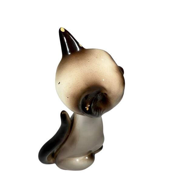 Vintage MCM Lefton Siamese Cat Figurine Long Necked 8” Decor Ceramic Japan - Picture 9 of 11